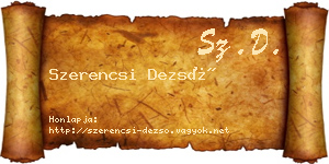 Szerencsi Dezső névjegykártya